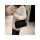 Fashion Black Canvas Rhombus Lattice Shoulder Bags