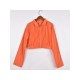  Fashion Street Pure Color Zipper Long Sleeve Jacket