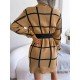 Casual Contrast Color Long Sleeve Sweater Dress