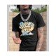 Cute Cartoon Graphic Black Short Sleeve Men Tees