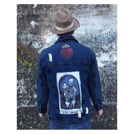 Skull Graphic Couple Denim Jackets For Men