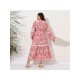  Ethnic Style V-Neck Women's Long Sleeve Dress