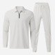  Leisure Pure Color Top And Trouser Men's Suit