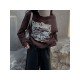 Vintage Loose Printed Crew Neck Sweatshirts