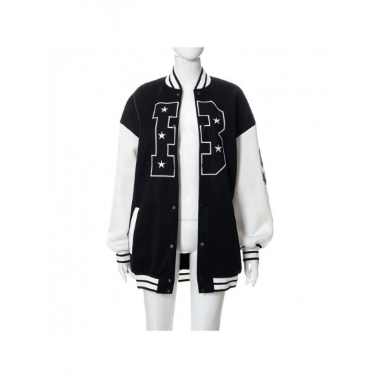  2022 Autumn Fashion Letter Contrast Color Baseball Jacket