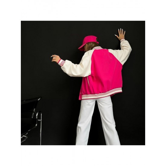  2022 Casual Contrast Color Women's Baseball Jacket