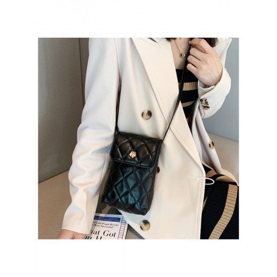 Casual Black Rhombus Lattice Phone Bags