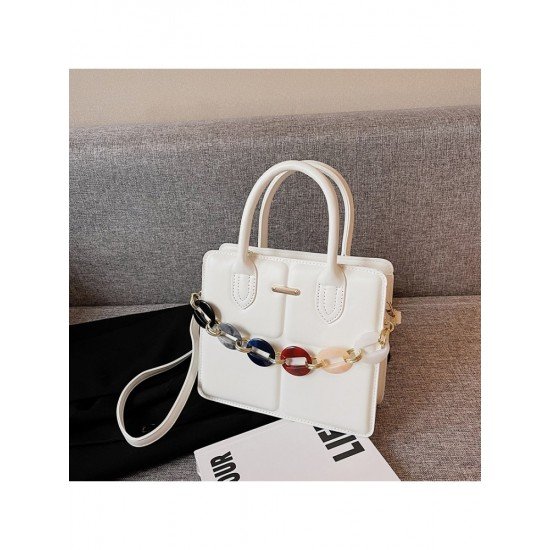  2022 PU Pure Color Chain Shoulder Bags