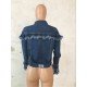  Pure Color Denim Tassels Jacket For Women