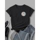 Smile Face Printed Crew Neck T Shirts For Women