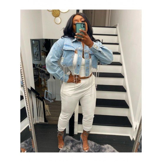 Sexy Slit Tassel Denim Jackets For Women