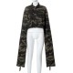  Autumn Lapel Snap Camouflage Crop Women's Jacket