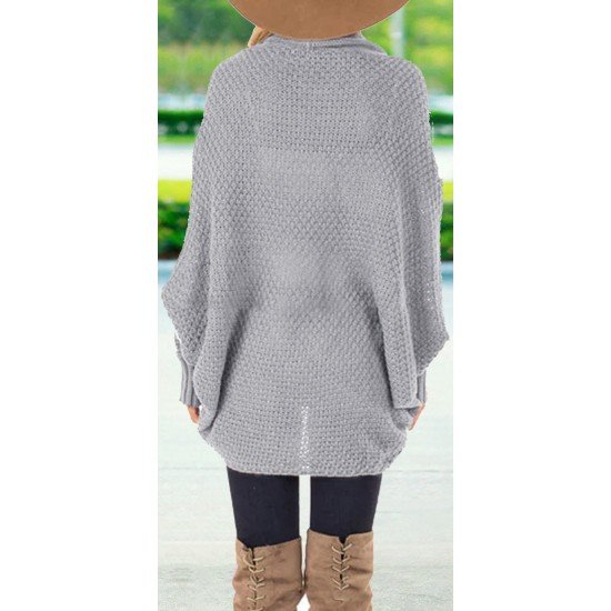  Pure Color Knitting Women's Long Sleeve Sweater