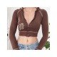  Butterfly Pattern Hooded Cropped Zip Tops