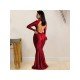  Sexy V Neck Pure Color Backless Long Dress