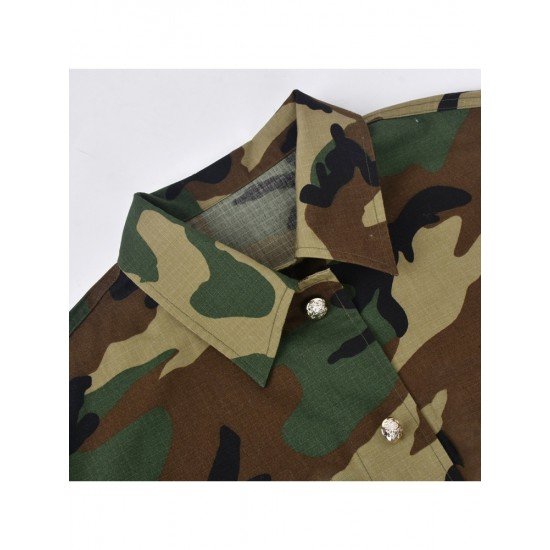 Street Camouflage Long Sleeve Ladies Jacket Coats