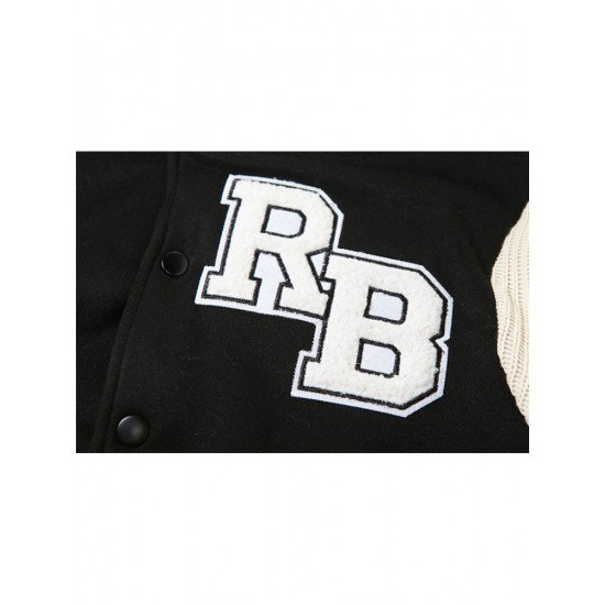  Letter Embroidery Patchwork Baseball Jacket