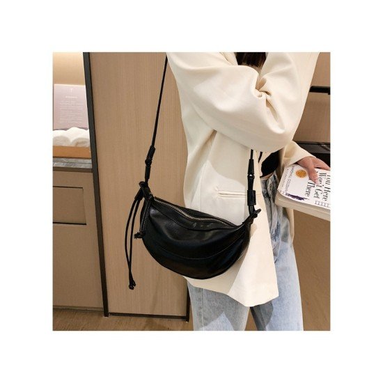 PU White Street Dumpling Shoulder Bags