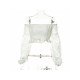 Lantern Sleeve Off The Shoulder White Latest Blouse