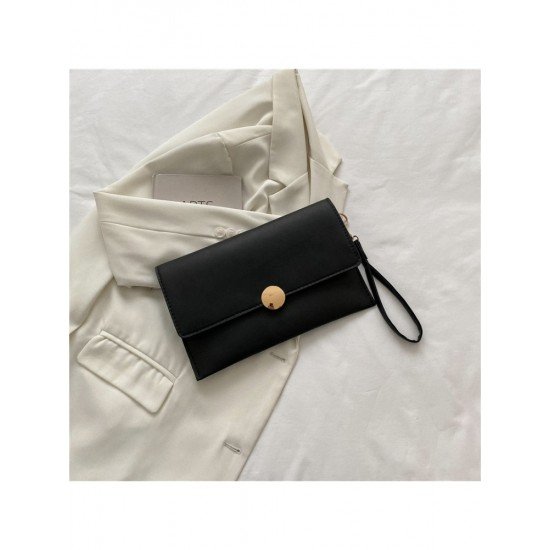 Black Pure Color Simple Clutch Bags