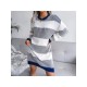 Ladies Casual Striped Sweater Dresses