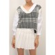  Early Autumn Women's Fake Two Plaid Knitwear