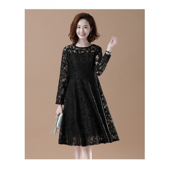  2022 Round Neck Women's Long Sleeve Dress