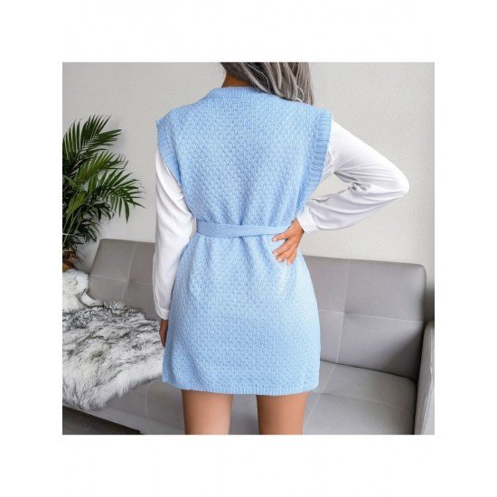 Black Sleeveless Sweater Dresses For Women