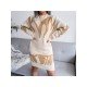  New Round Neck Long Sleeve Knitted Dress