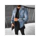 Street Cross Patchwork Black Denim Jackets For Men