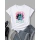 Summer Sunflower Graphic Short Sleeve Ladies T Shirts