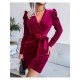  Sexy Velvet V Neck Bubble Sleeve Party Dress