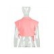  Summer Pure Color Hollowed Out Lace Up Vest Jacket