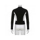 Embroidery Black White Color Blocking Jacket Coats