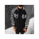 Contrast Color Letter Men Baseball Coats