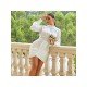  Pure Color Irregular Lantern Sleeve Hip Dress