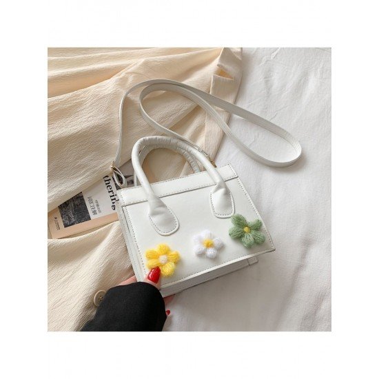  Fashion Knitting Flower Cross-body Shoulder Bag