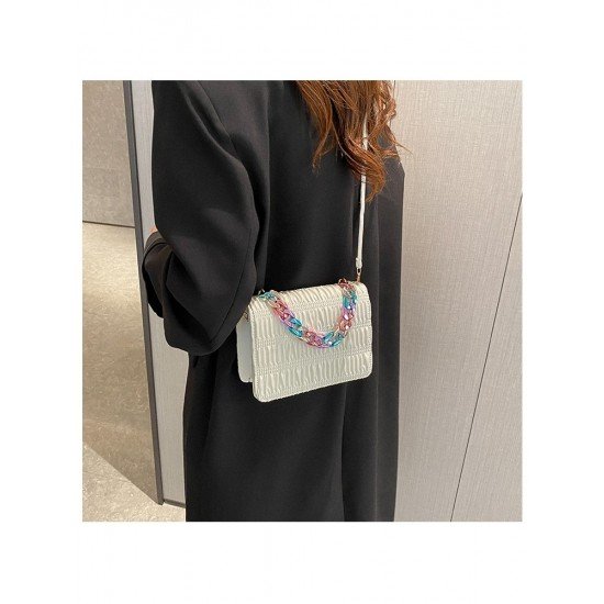 Casual Big Chain White Shoulder Bags