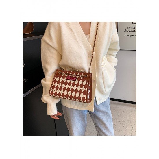  2022 PU Rhombus Lattice Women's Bag