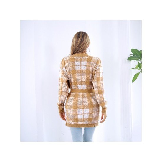 Plaid Cozy Cardigan Sweater Coats