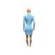 Ruched Solid Long Sleeve Mini Dress