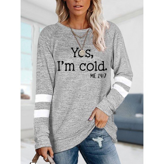 Fall Printed Crew Neck Sweatshirts For Women