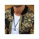 Street Leopard Zip Patchwork Baseball Jacket Coats 