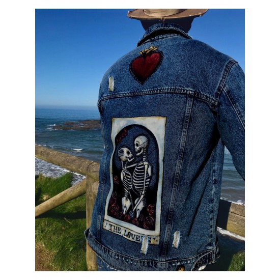 Skull Graphic Couple Denim Jackets For Men