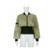  Fashion Street Contrast Color Patchwork Zipper Jacket