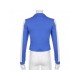 Sports Blue Contrast Color Ladies Fall Coats