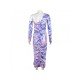 Stylish Printed Ruched Long Sleeve Midi Dress