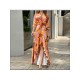  2022 V-Neck Printing Irregular Long Dress