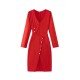 Casual V Neck Long Sleeve Knee Length Dress