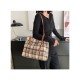 Black Canvas Plaid Ladies Tote Bags